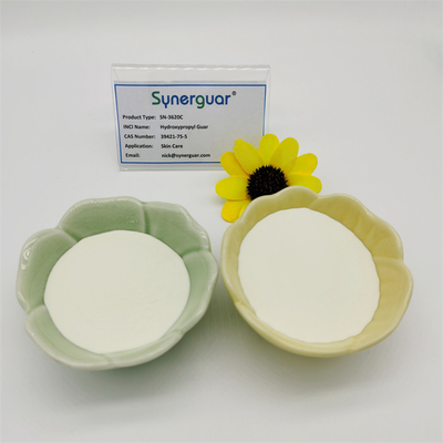 Главная Hydroxypropyl камедь Guar с верхним качеством имеет среднюю выкостность и высокую прозрачность для заботы кожи